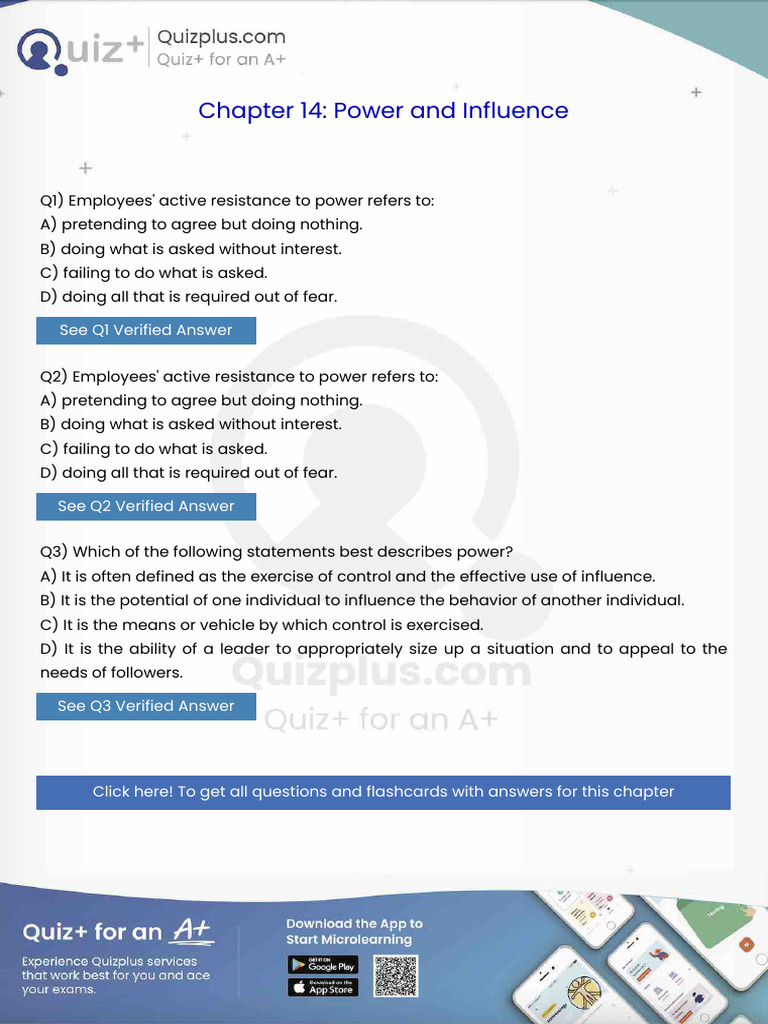 Employees Active Resistance To Power Refers To | PDF | Motivation ...
