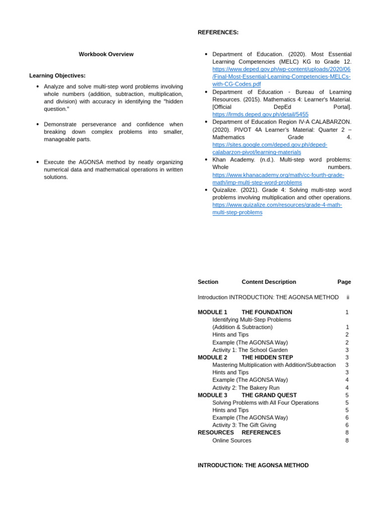 Workbook Content | PDF | Mathematics | Multiplication