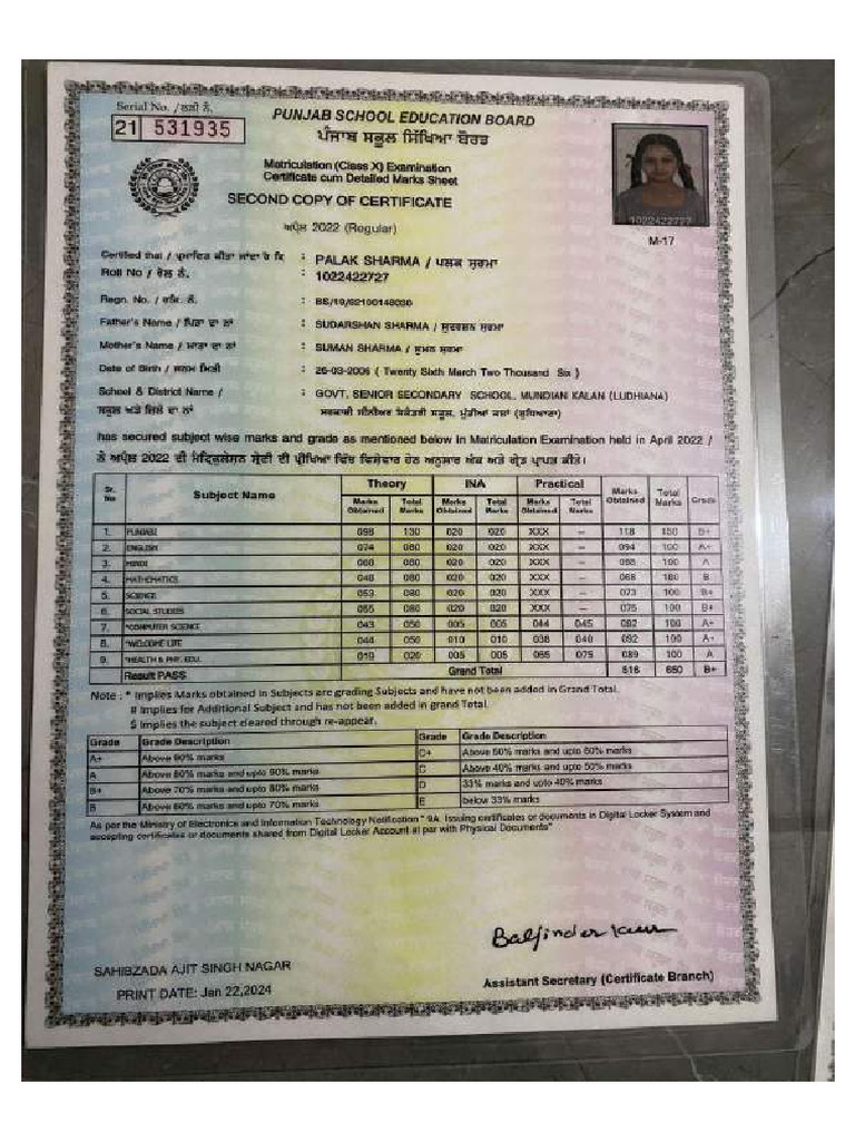 MATRIC CERTIFICATE Compressed Compressed | PDF
