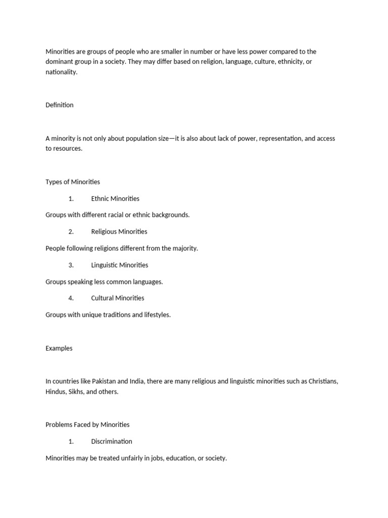 Minorities | PDF | Social Exclusion | Minority Group