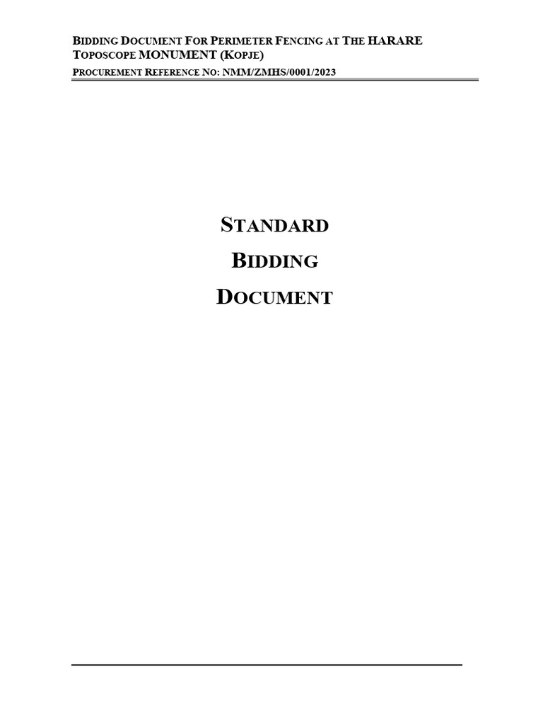 Standard Bidding Document Fencing | PDF | Joint Venture | Business