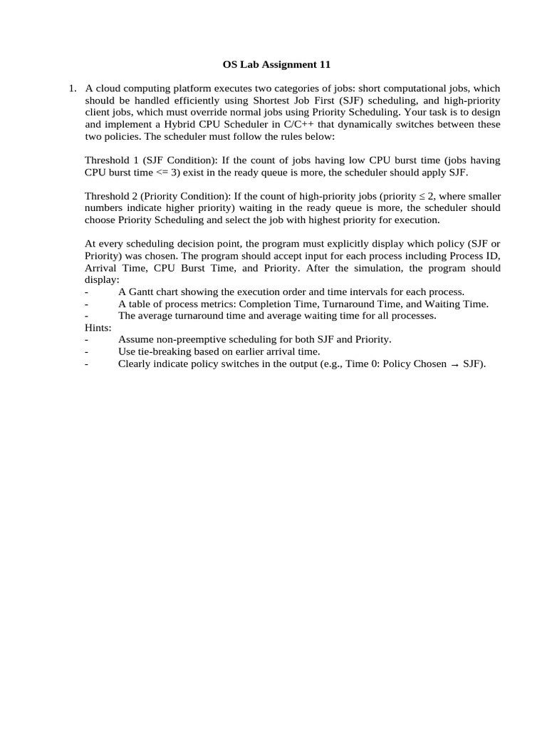 OS Lab Assignment 11 | PDF