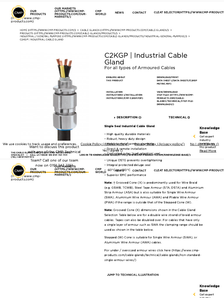 C2KGP - Industrial Cable Gland - CMP Products Limited | PDF | Wire