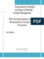 PHD Research Proposal - Social Impacts of Tourism in Costa Rica - Brian M Touray