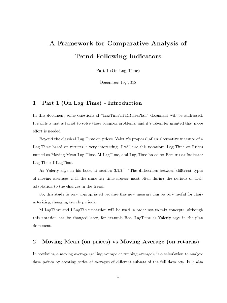 Lag Time TF Rules Part 1 | PDF | Moving Average | Mathematical Concepts