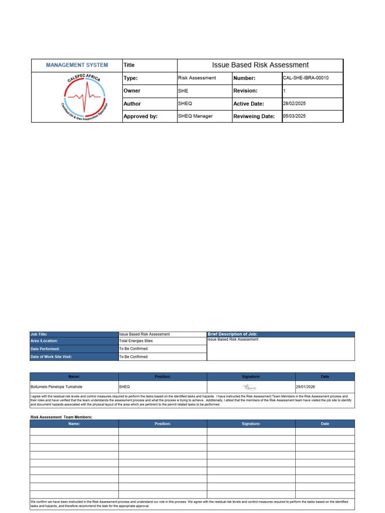 Issue Based Risk Assessment NDT | PDF | Personal Protective Equipment ...