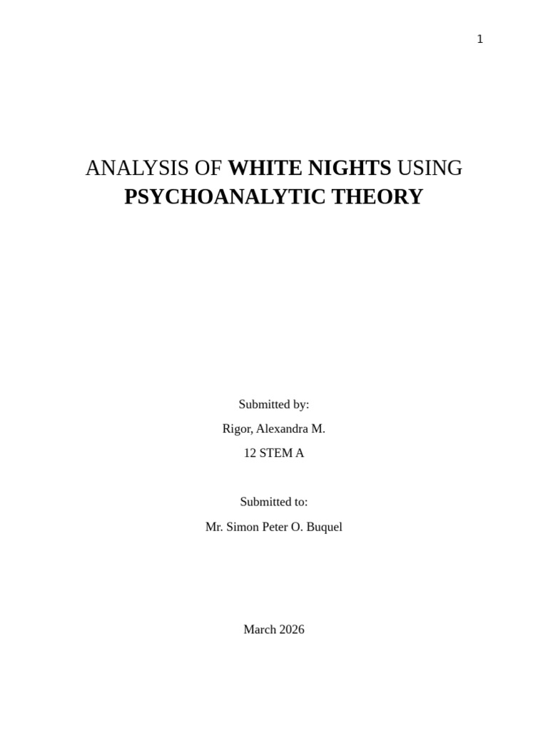 Analysis Paper Template | PDF | Unconscious Mind | Dream