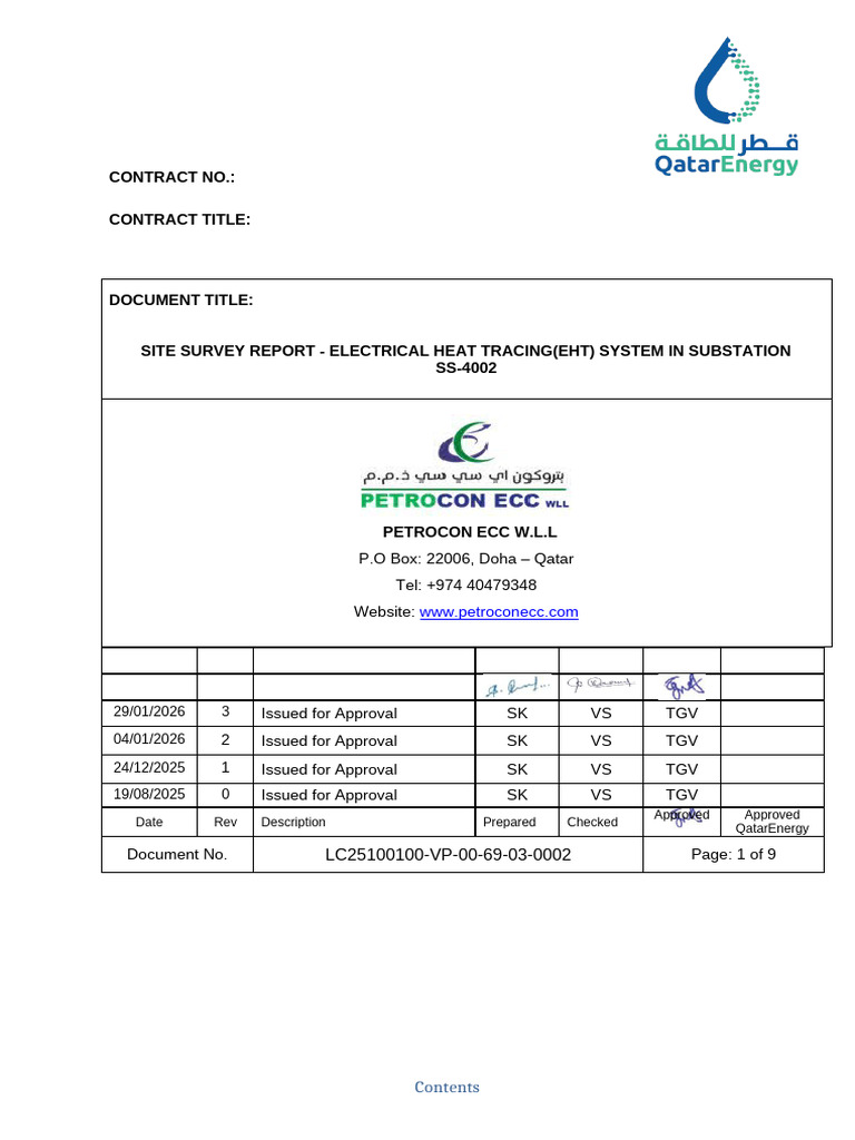 Site Survey - Heat Tracing Panels | PDF | Transformer | High Voltage
