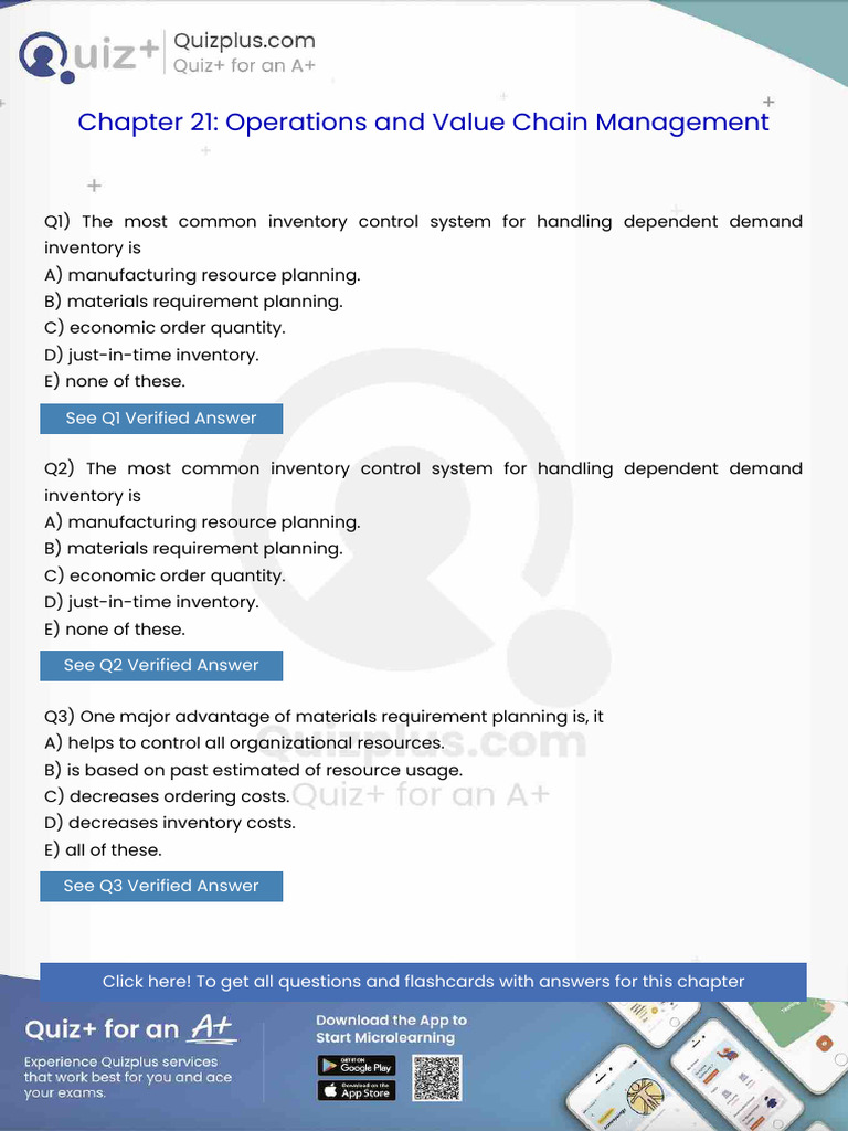 The Most Common Inventory Control System For Handling Dependent Demand ...