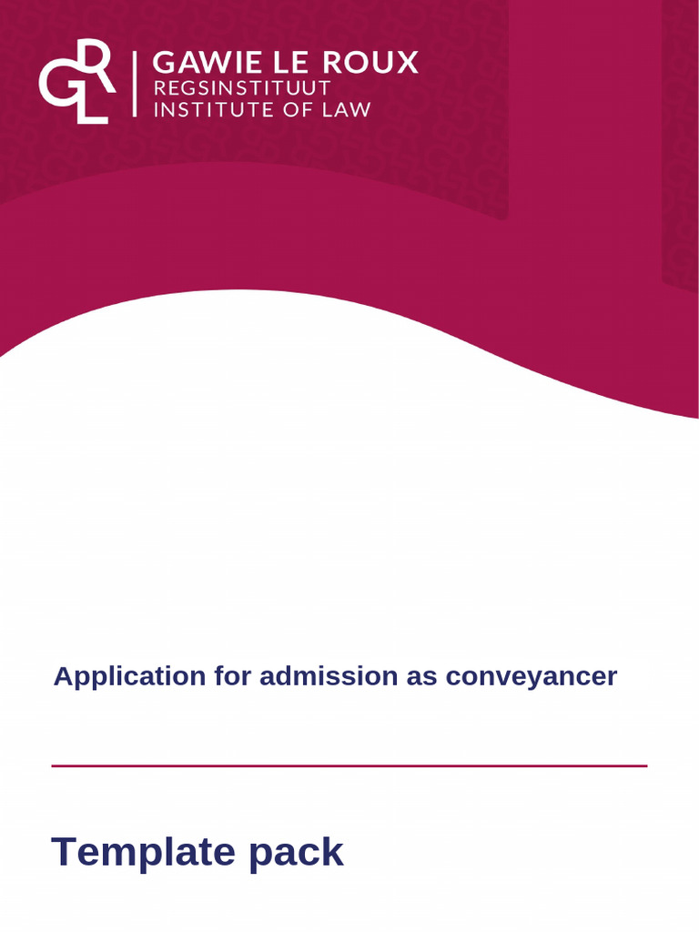 Admission As Conveyancer Template Pack - 2025 | PDF | Affidavit | Lawyer