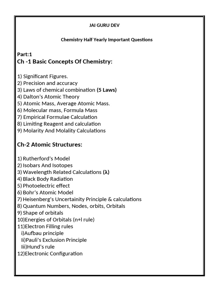 Chem Imp Questions | PDF | Chemical Equilibrium | Redox