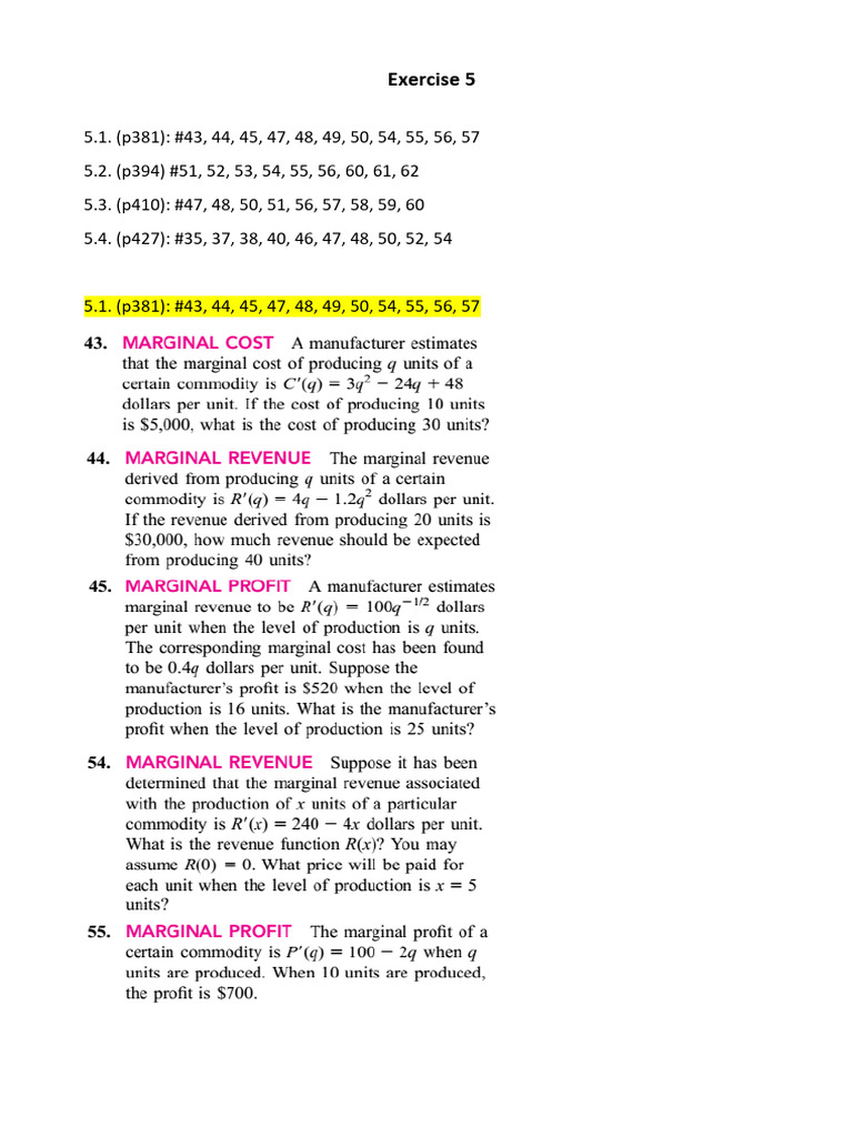 Calculus Week5 | PDF