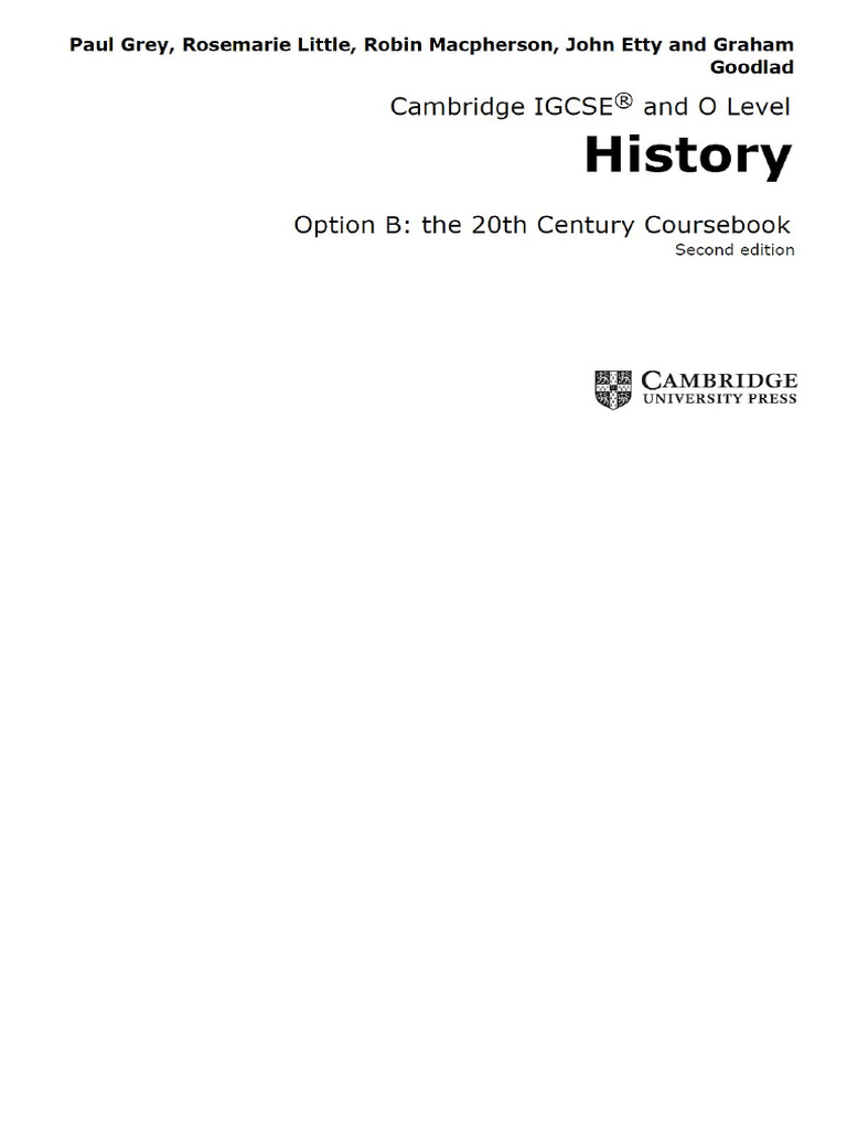 Cambridge IGCSE and O Level History Option B The 20th Century 2ed ...
