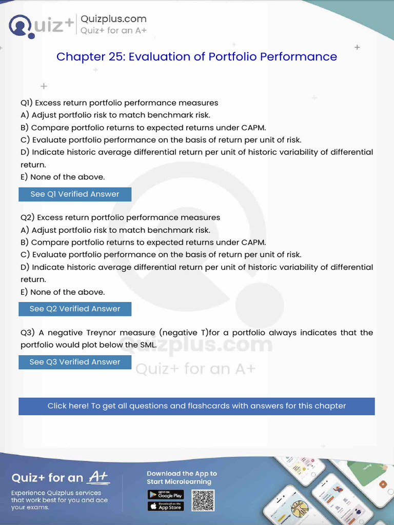 Excess Return Portfolio Performance Measures | PDF | Bonds (Finance ...