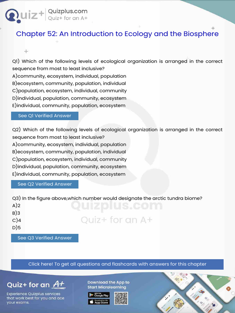 Which of The Following Levels of Ecological Organization Is Arranged in ...