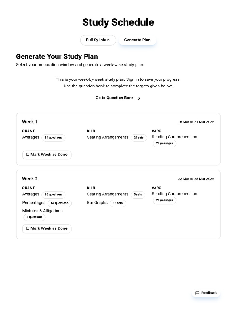 Study Schedule & Plan - MBA For Free | PDF