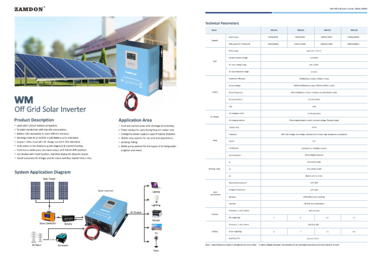 WM Solar Inverter Zamdon | PDF