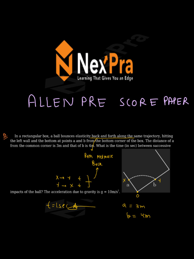 Allen Pre Score Paper Solution (Paper - 1 Integer Section) | PDF