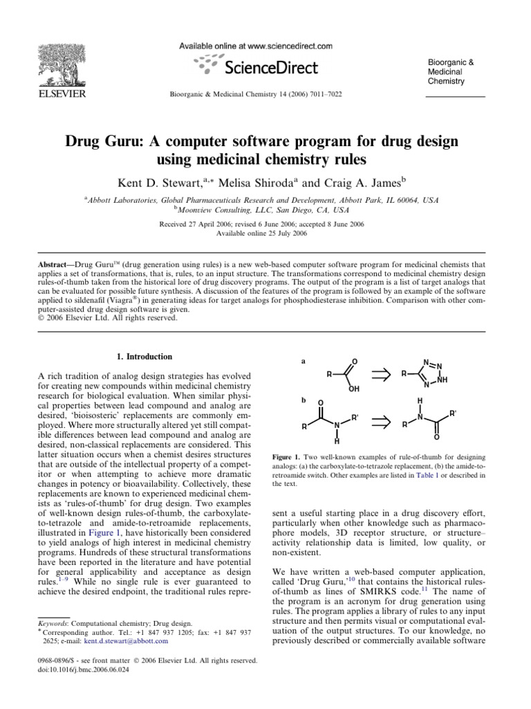 2006 - Drug Guru - A Computer Software Program For Drug Design Using ...