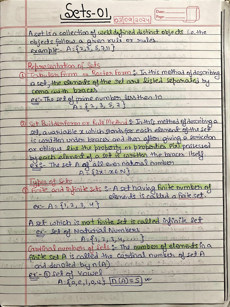 Sets Notes | PDF