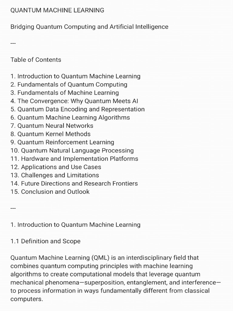 Quantum Machine Learning | PDF