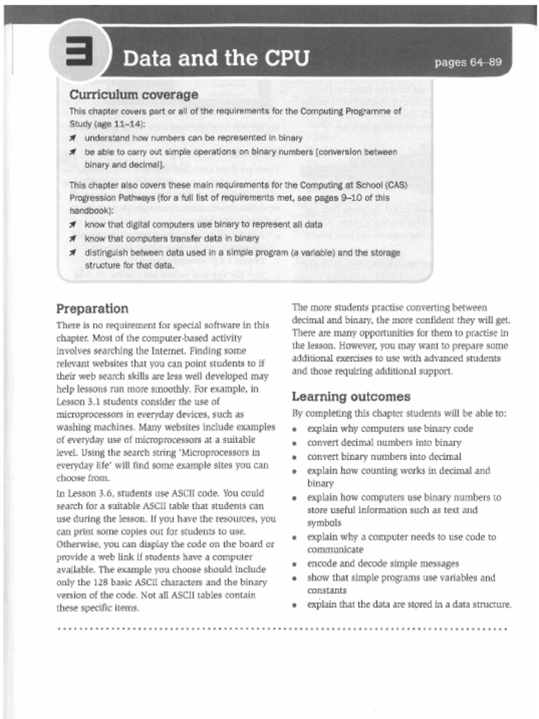 Unit 3 - Data and The CPU | PDF