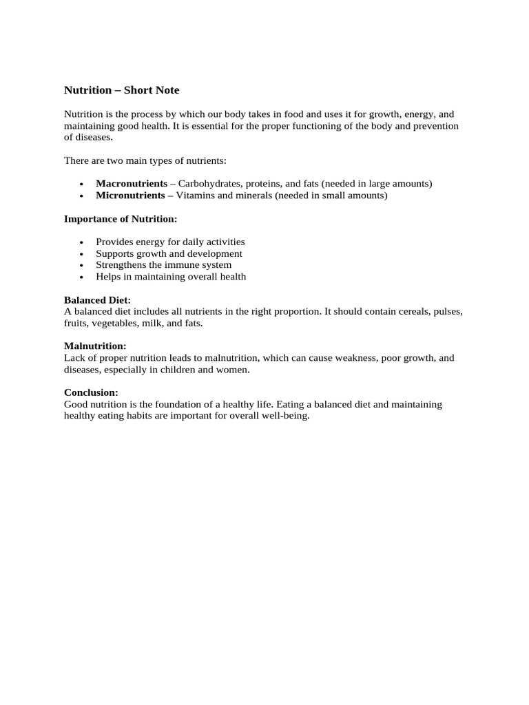 Nutrition | PDF