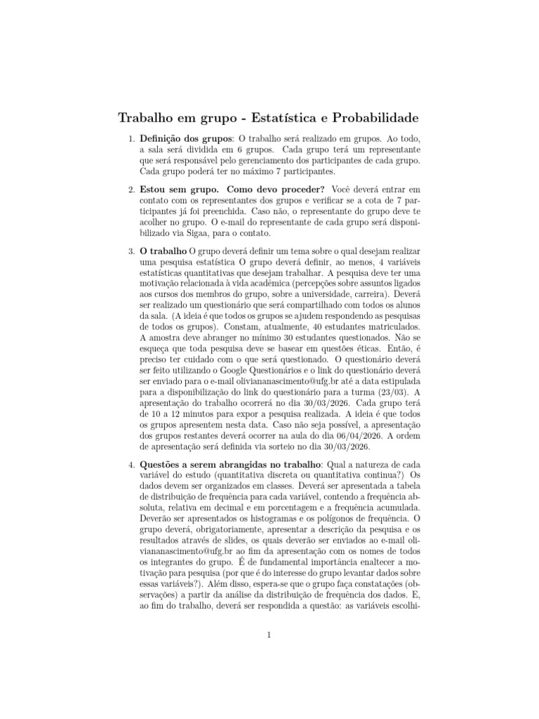 Trabalho - Orientaes | PDF