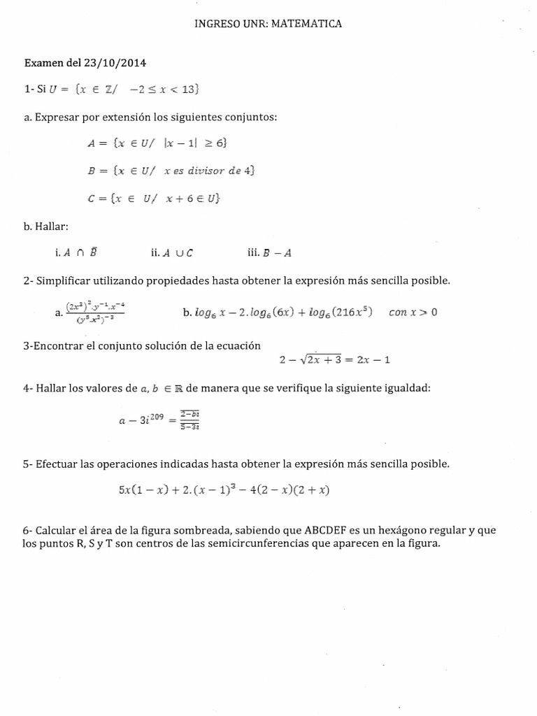 Cursillo de Ingreso Examenes | PDF