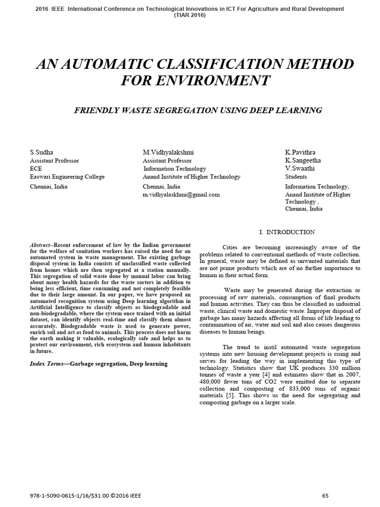 4 An Automatic Classification Method For Environment | PDF | Deep ...