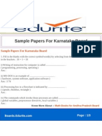 Sample Papers For Karnataka Board