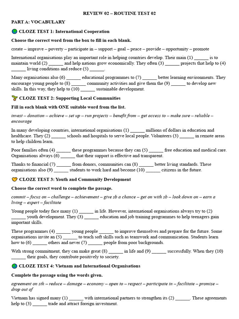 Review 02-Routine Test 2 | PDF | Economies