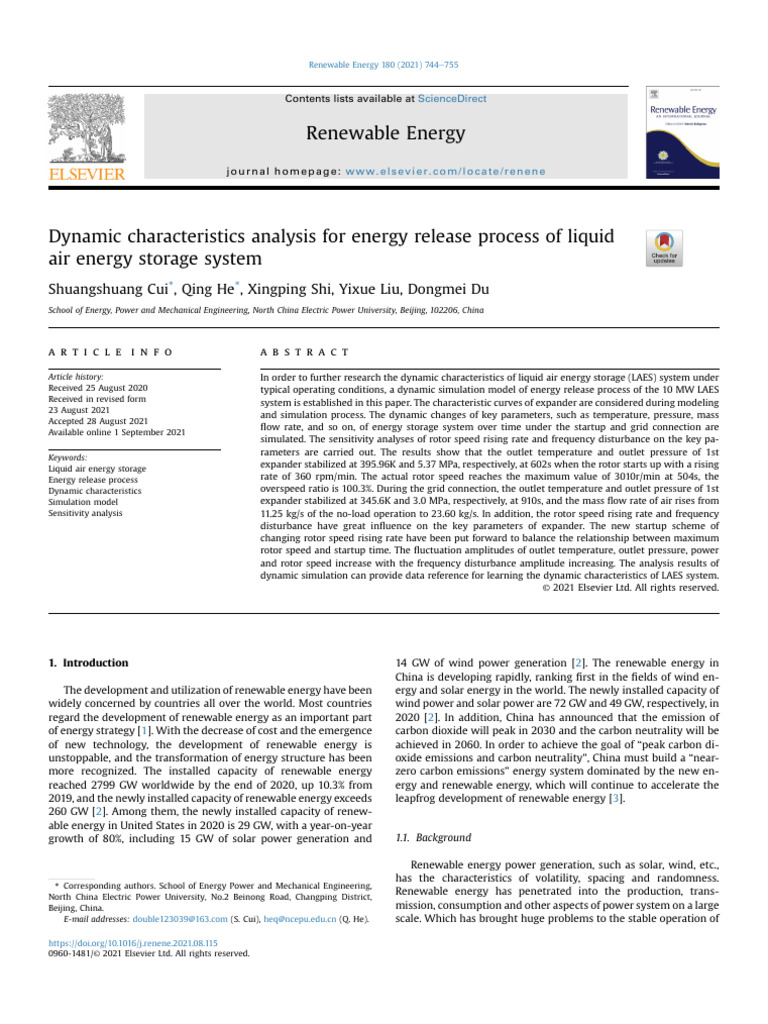 Dynamic Characteristics Analysis For Energy Release Process of Liquid ...