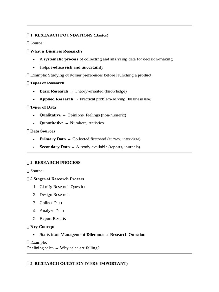 BRM Revision Notes | PDF