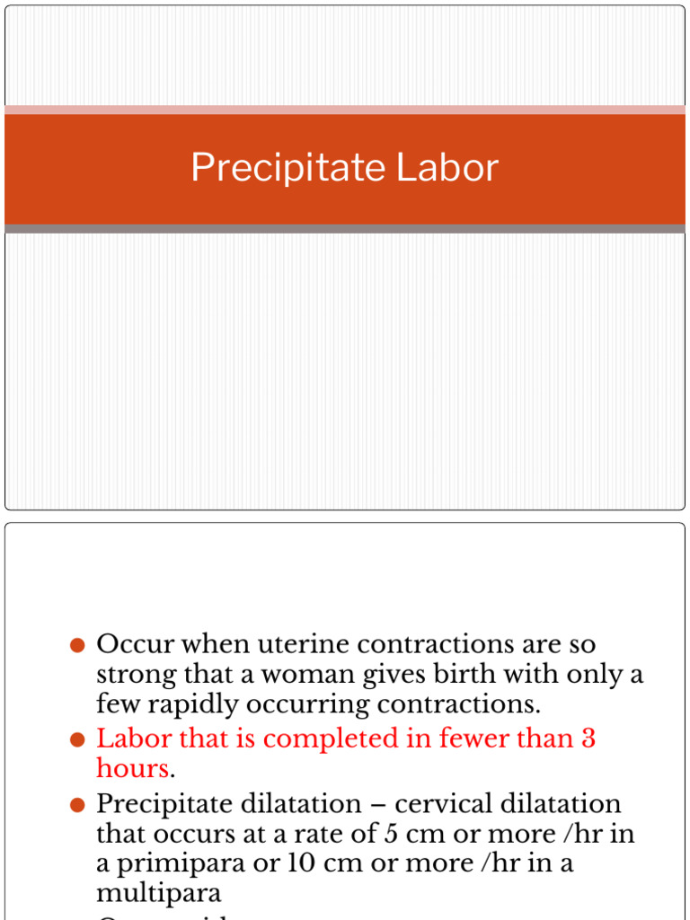 Precipitate Labor | PDF