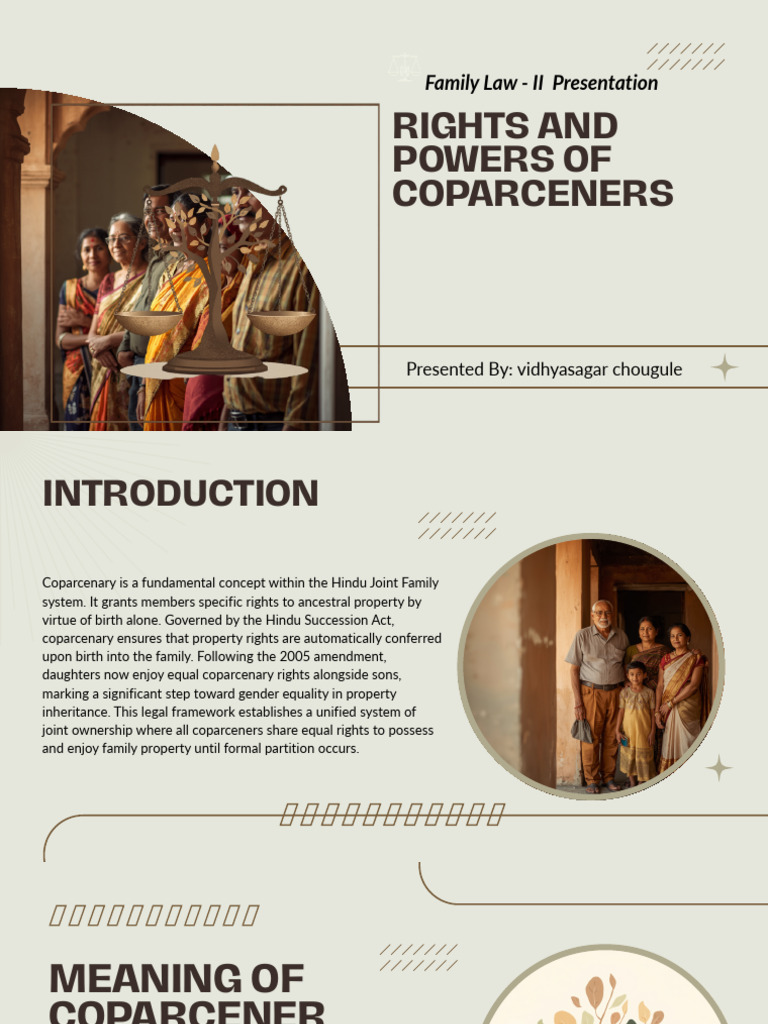 Rights and Powers of Coparceners | PDF | Property | Concurrent Estate