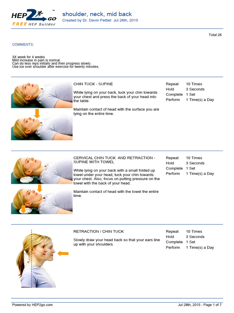 Home Neck Workout | PDF | Anatomical Terms Of Motion | Musculoskeletal ...