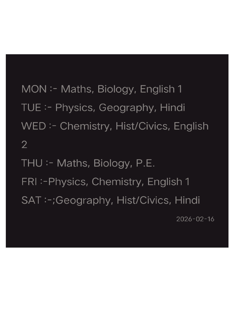 Timetable | PDF