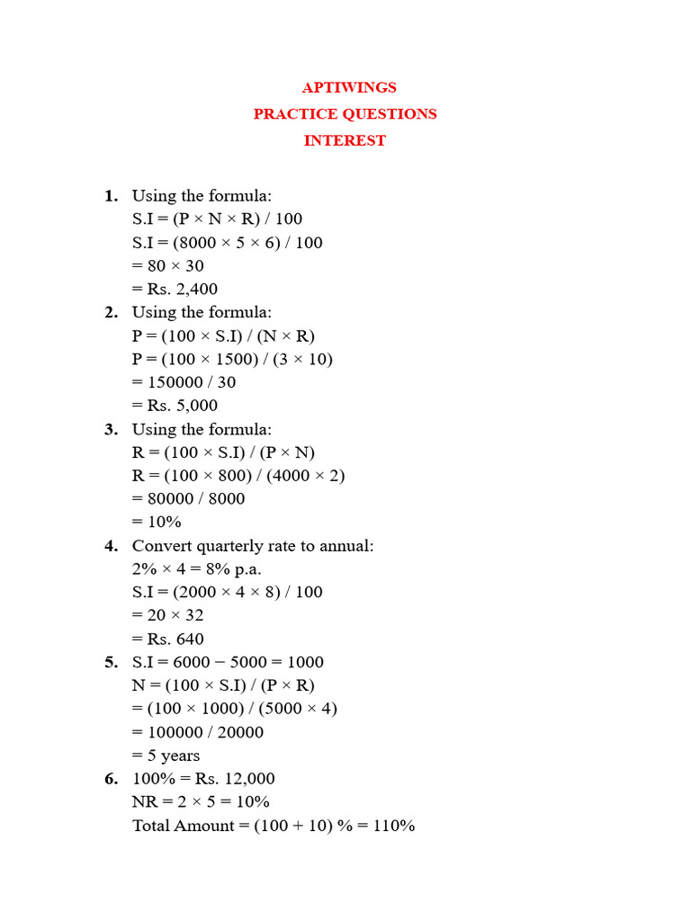Interest Solution | PDF