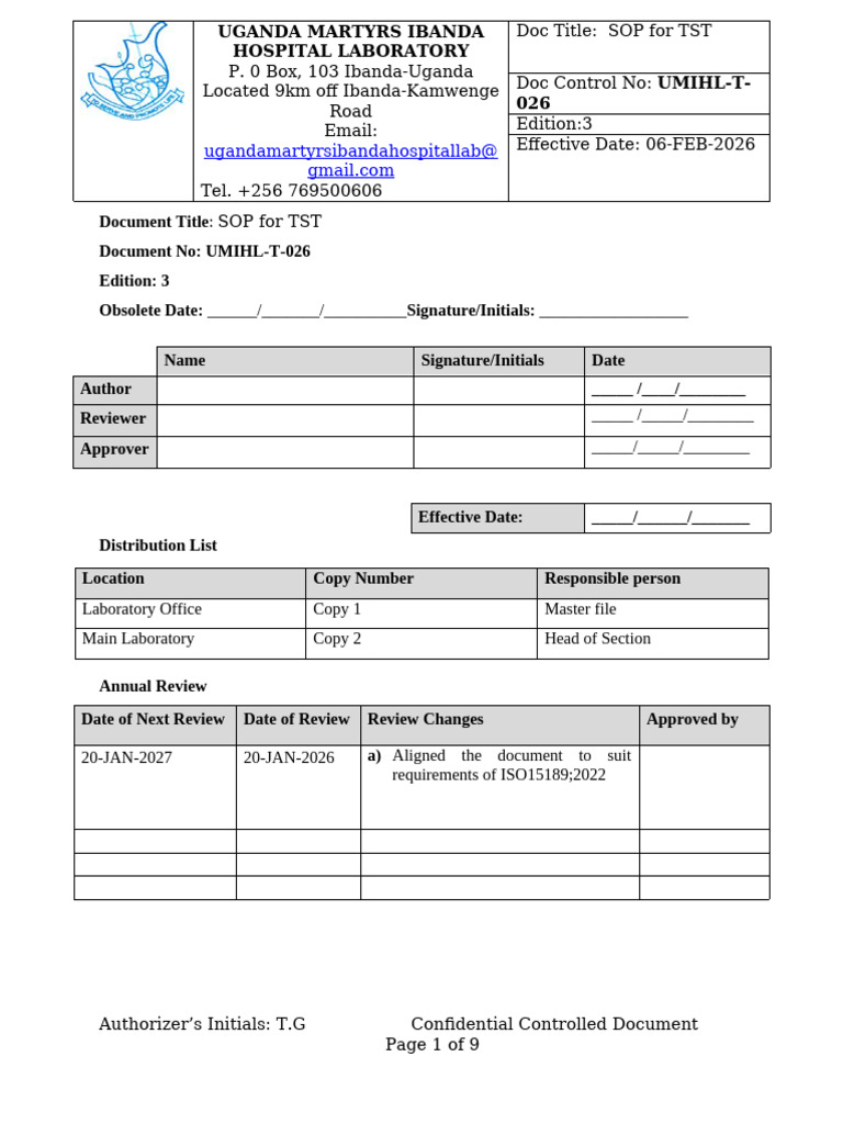 TST Sop | PDF