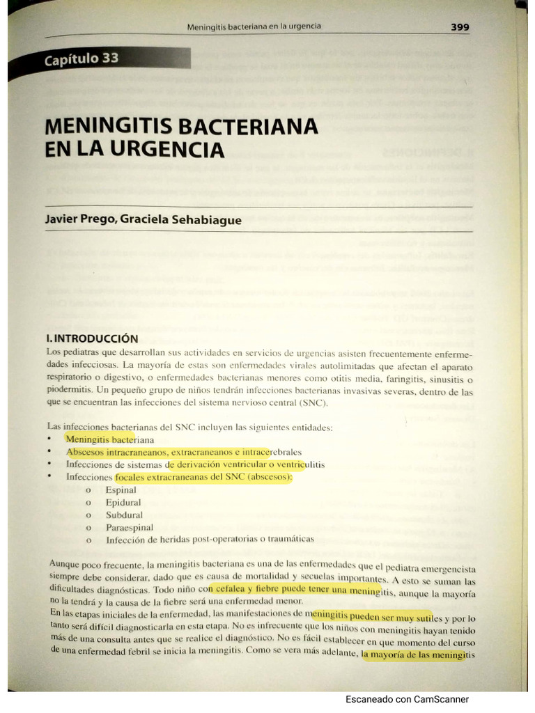 Meningitis Bacteriana en La Urgencia | PDF