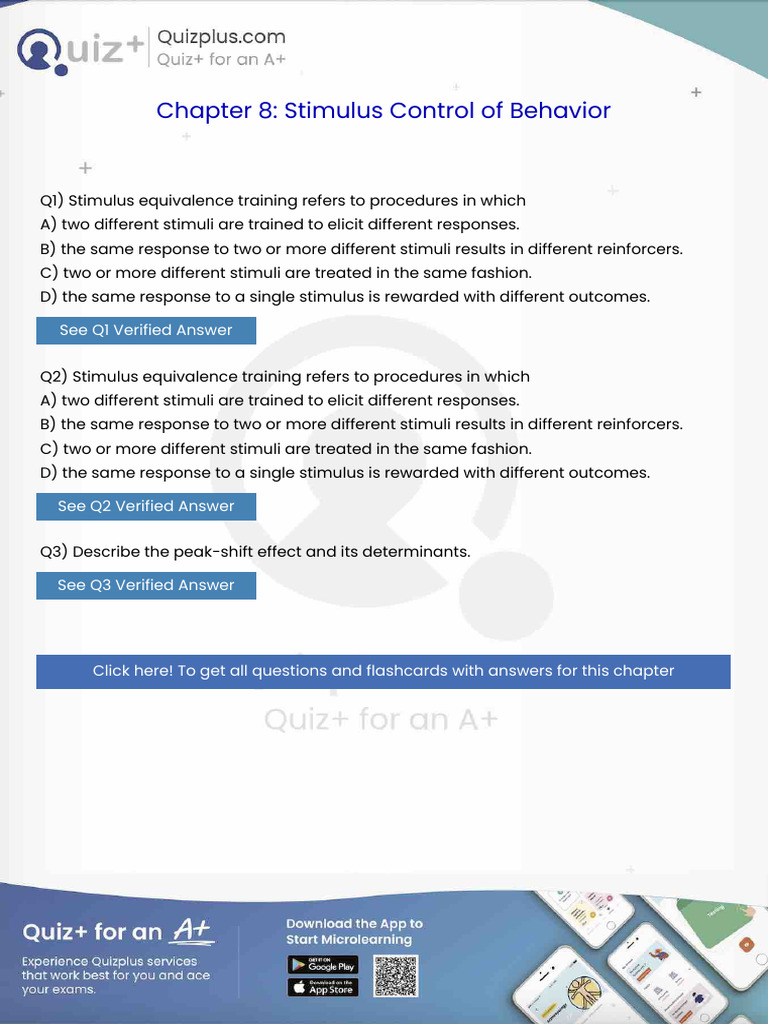 Stimulus Equivalence Training Refers To Procedures in Which | PDF