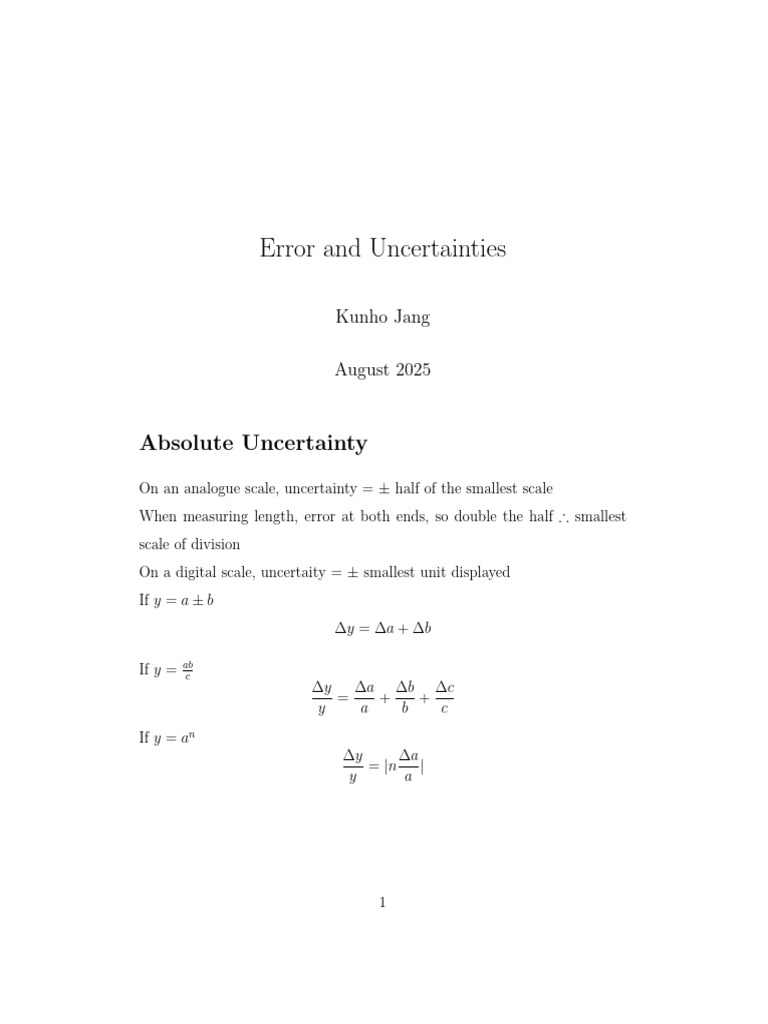 Error Uncertainties | PDF