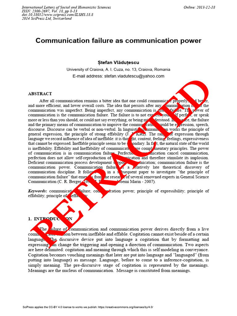 Communication Failure As Communication P | PDF