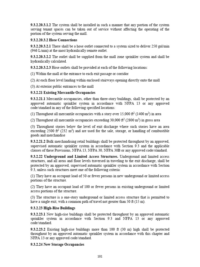 Sprinkler Requirement For High Rise Building - BCP | PDF