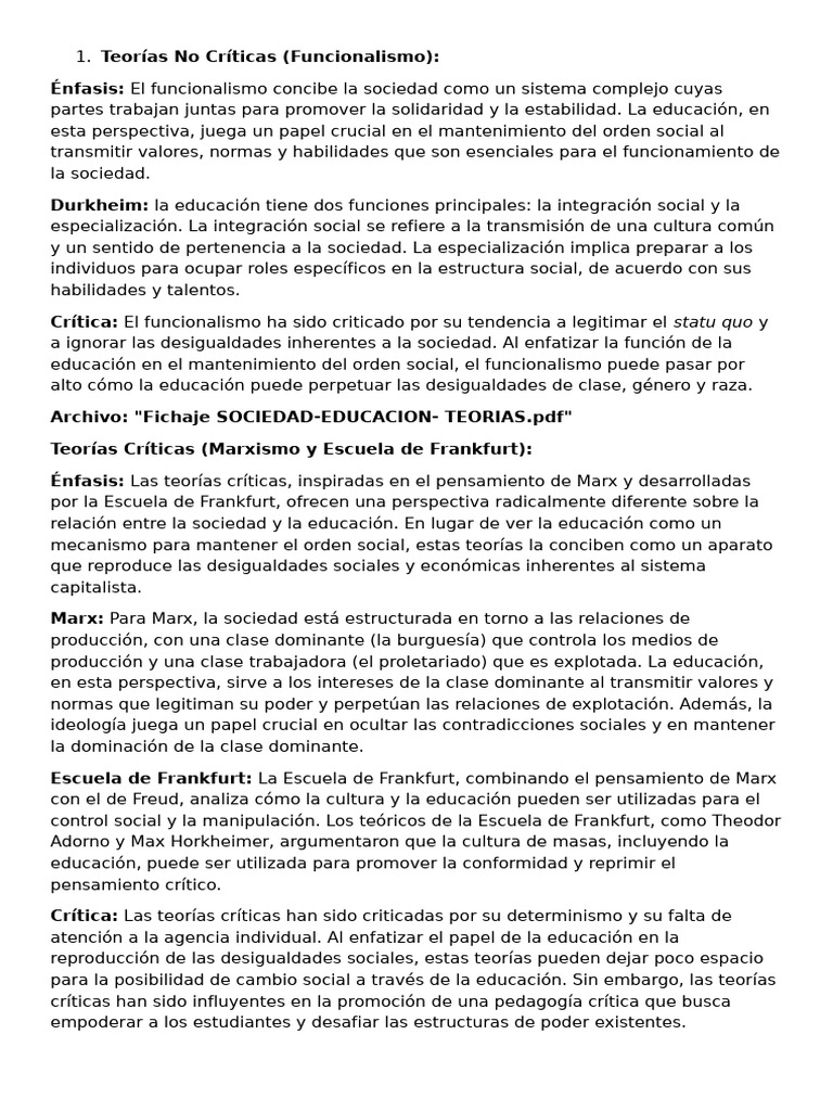 Teorías No Críticas | PDF
