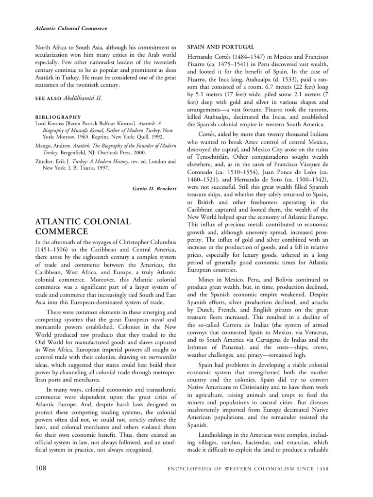 Atlantic Colonial Commerce | PDF