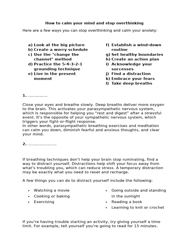 Overthinking 2 | PDF