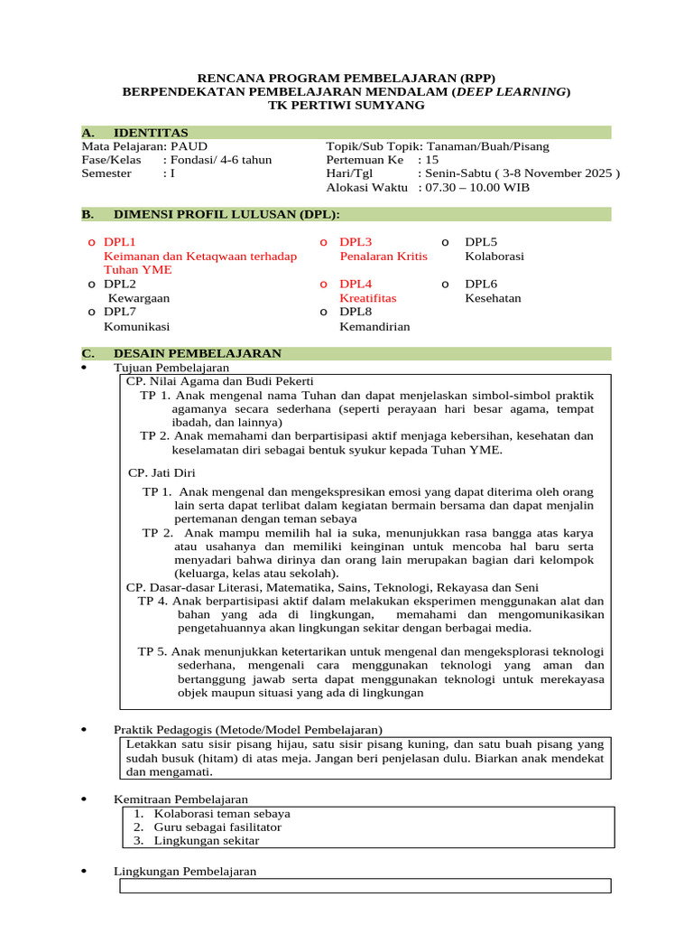 RPP Deep Learning m1 Pisang | PDF