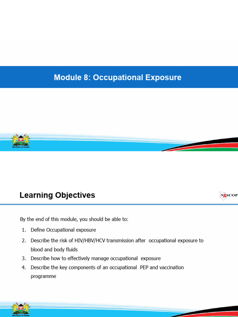 Module 8 - Occupational Exposure | PDF | Immunology | Viral Diseases